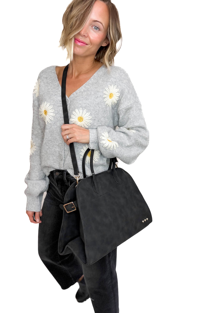 Nirvana Nubuck Tote- BLACK