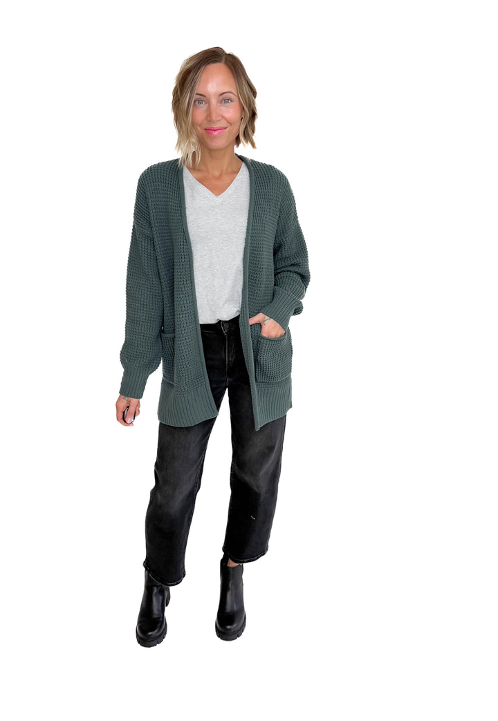 Marley Waffle Cardigan- ASH JADE