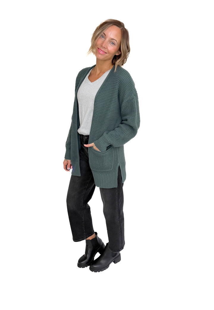 Marley Waffle Cardigan- ASH JADE