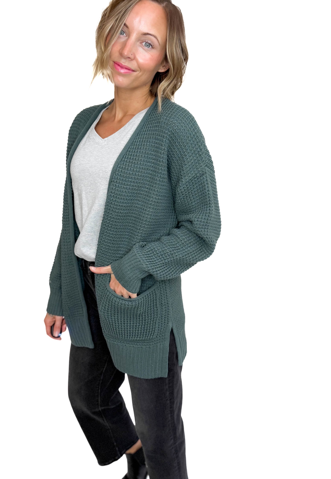 Marley Waffle Cardigan- ASH JADE