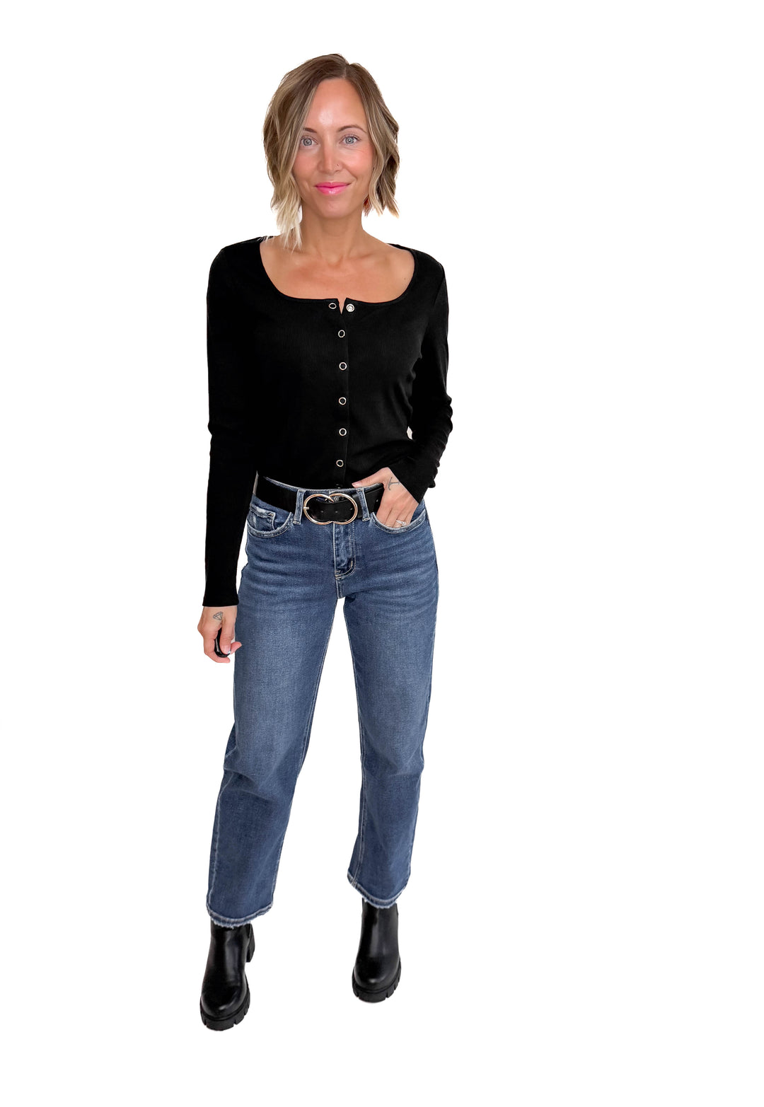 Lovervet Brooklyn High Rise Barrel Jeans- MEDIUM WASH