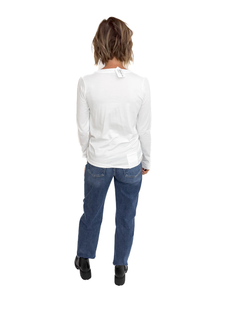 Sharon Stretch Cotton Long Sleeve- WHITE