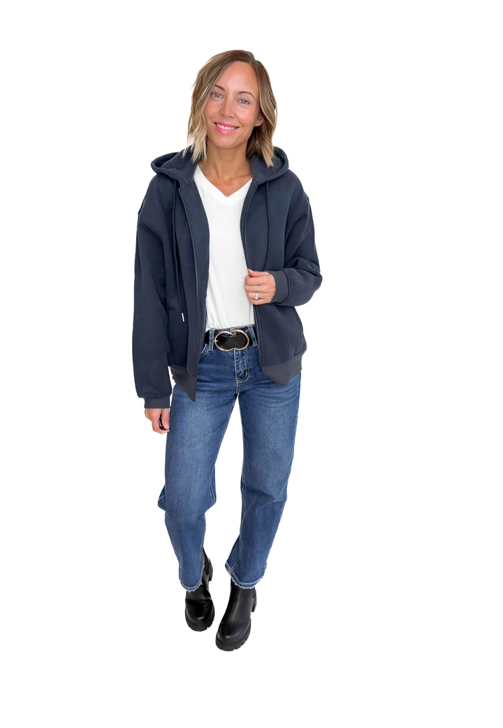 Baillie Premium Cloud Fleece Zip Hoodie- NAVY