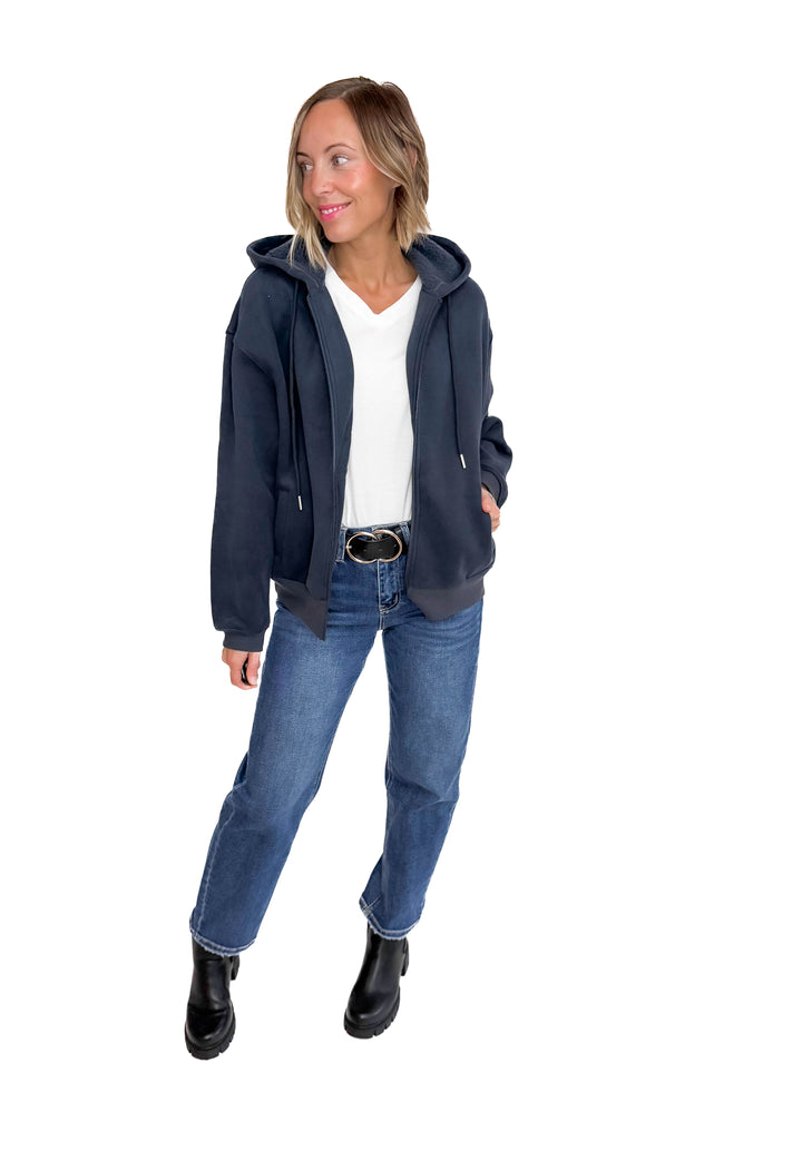 Baillie Premium Cloud Fleece Zip Hoodie- NAVY