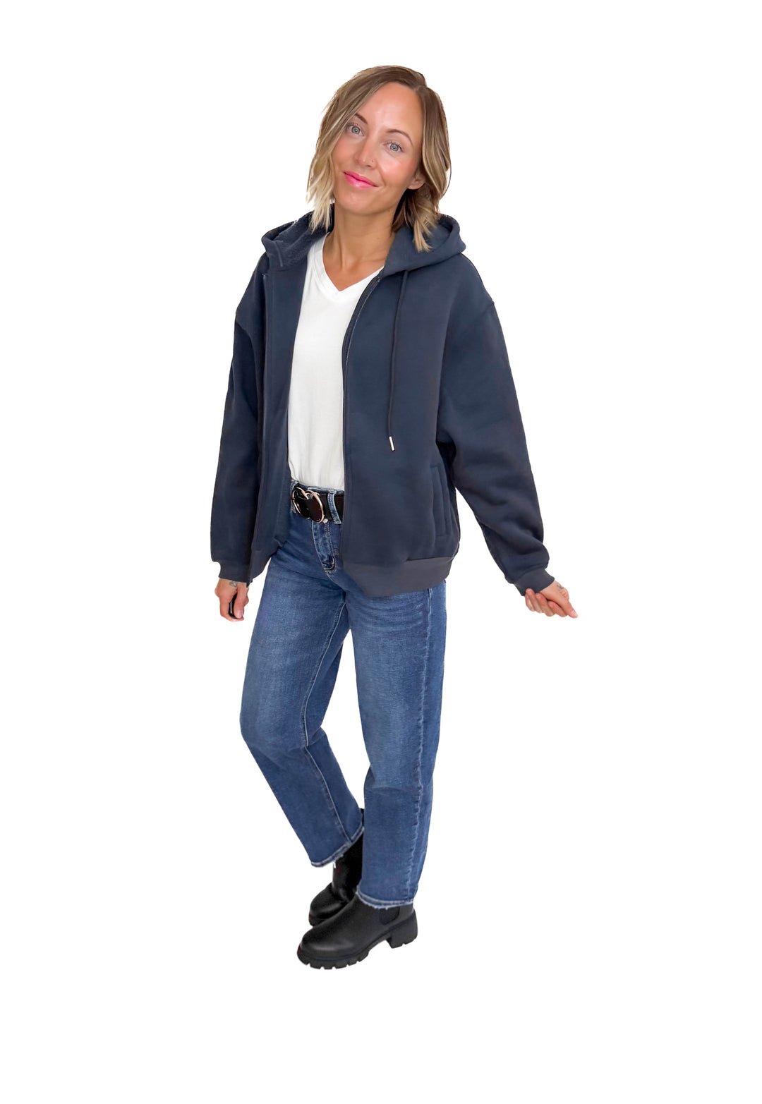 Baillie Premium Cloud Fleece Zip Hoodie- NAVY