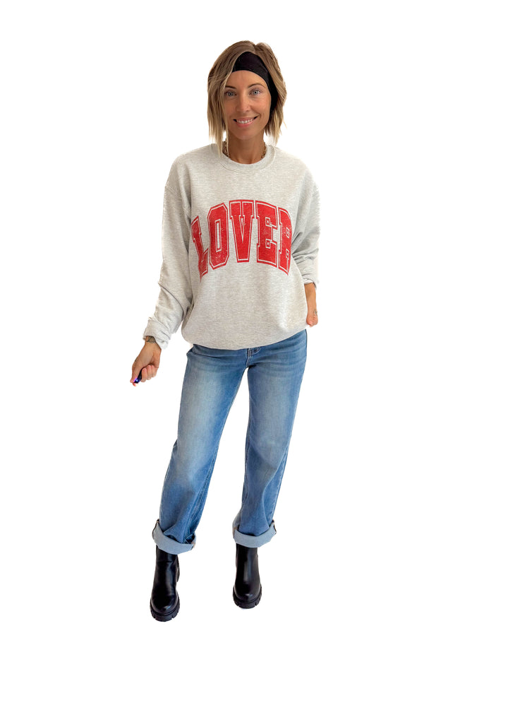 Lover Graphic Crewneck- ASH