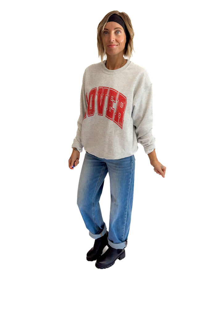 Lover Graphic Crewneck- ASH