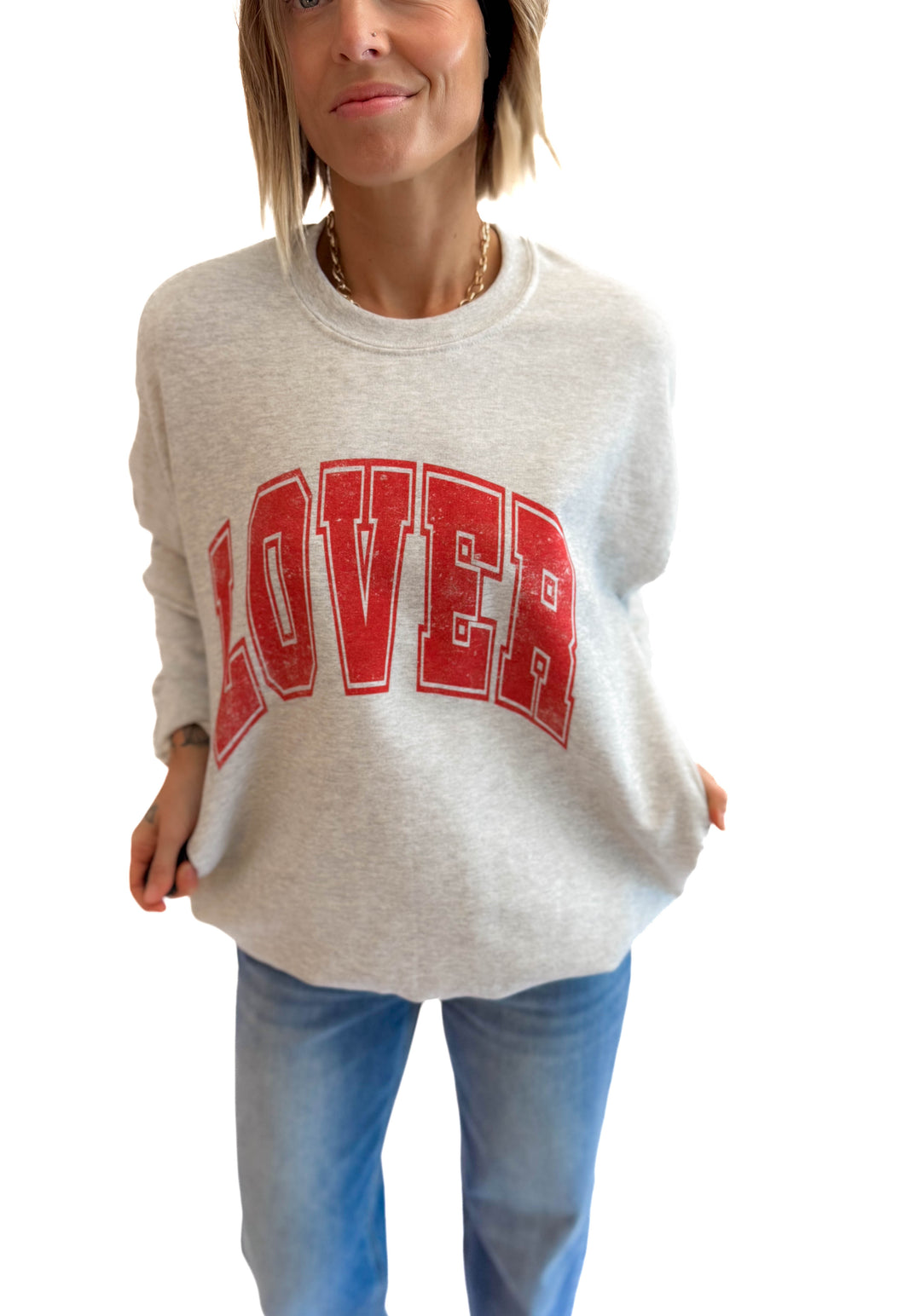 Lover Graphic Crewneck- ASH
