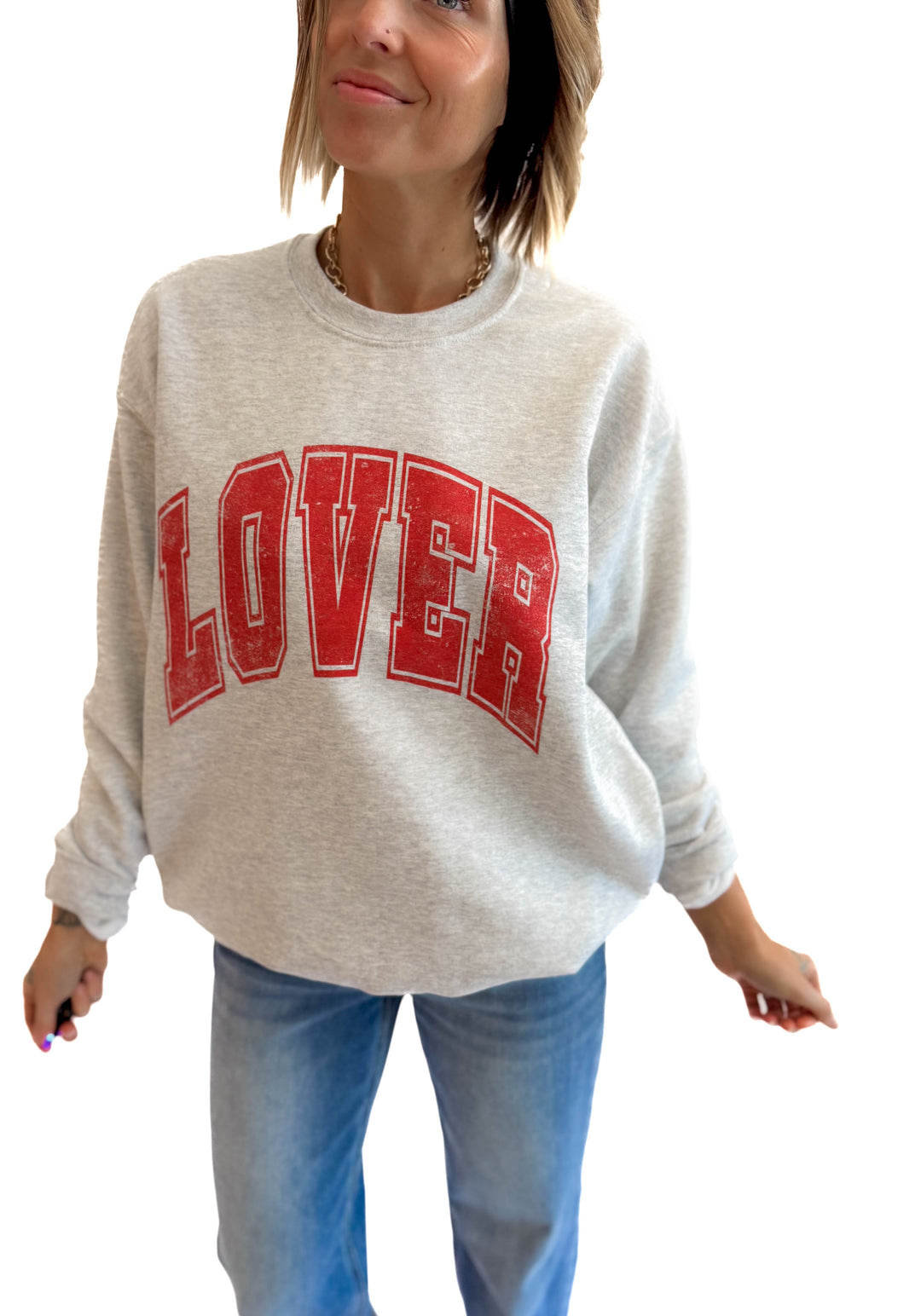 Lover Graphic Crewneck- ASH