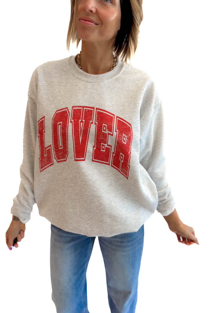 Lover Graphic Crewneck- ASH