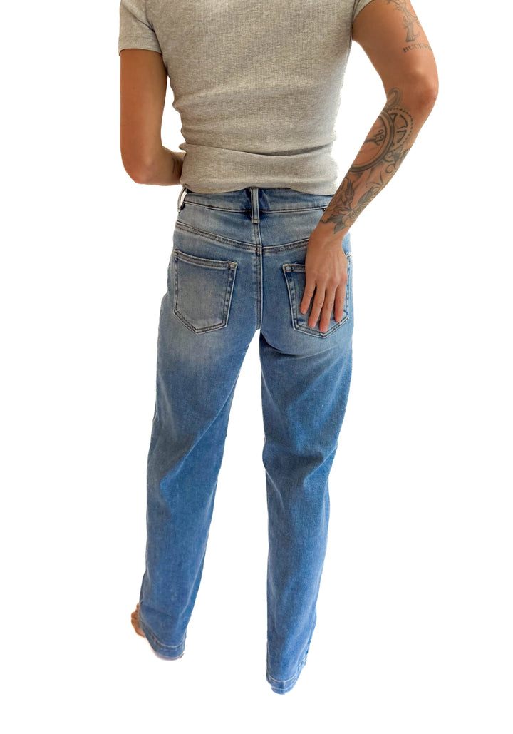 RISEN Toni High Rise Relaxed Jeans- MEDIUM WASH