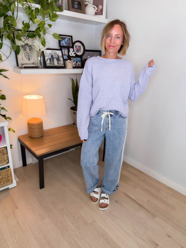Lo Knit Sweater- BLUEBERRY