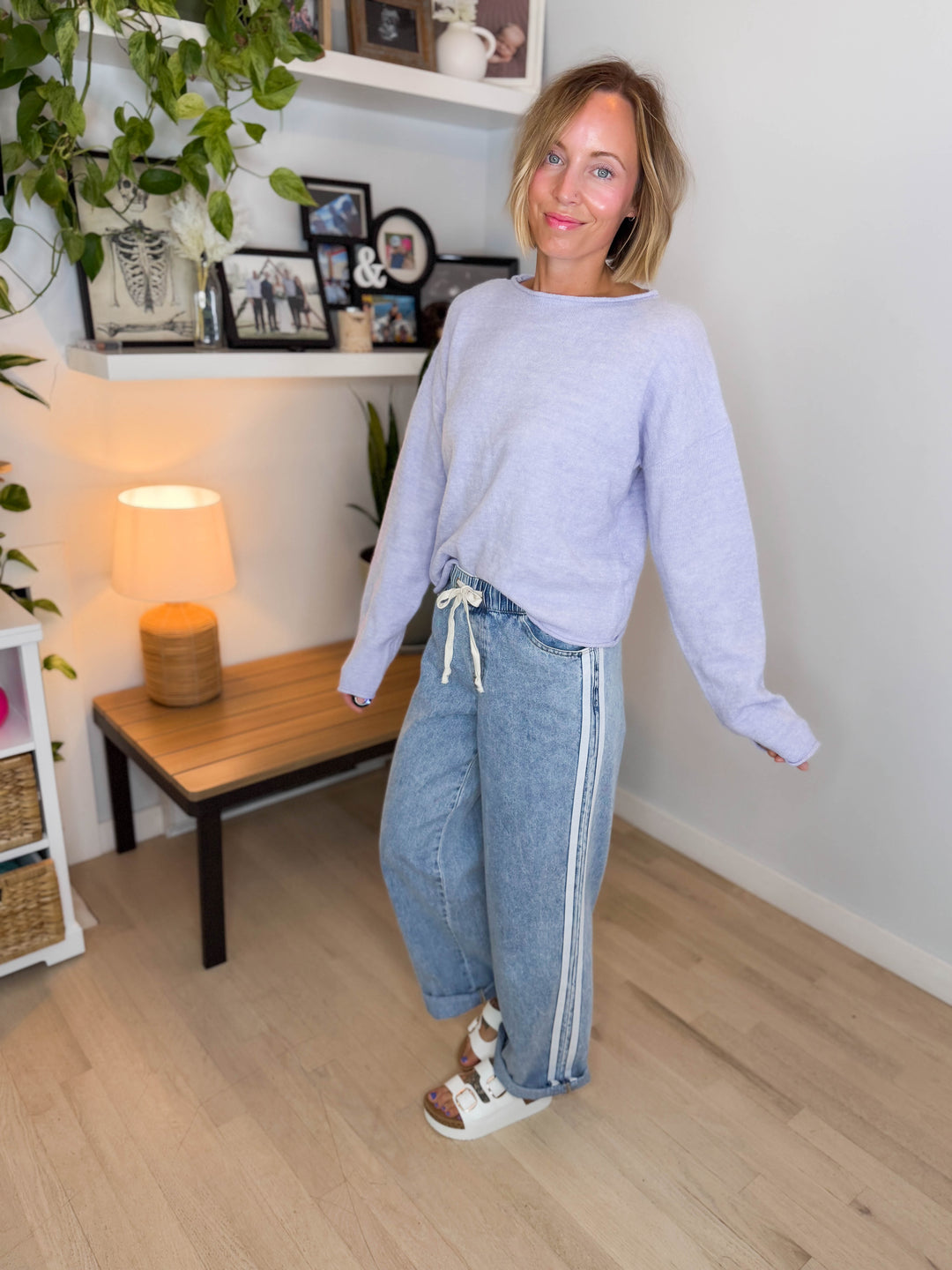 Lo Knit Sweater- BLUEBERRY