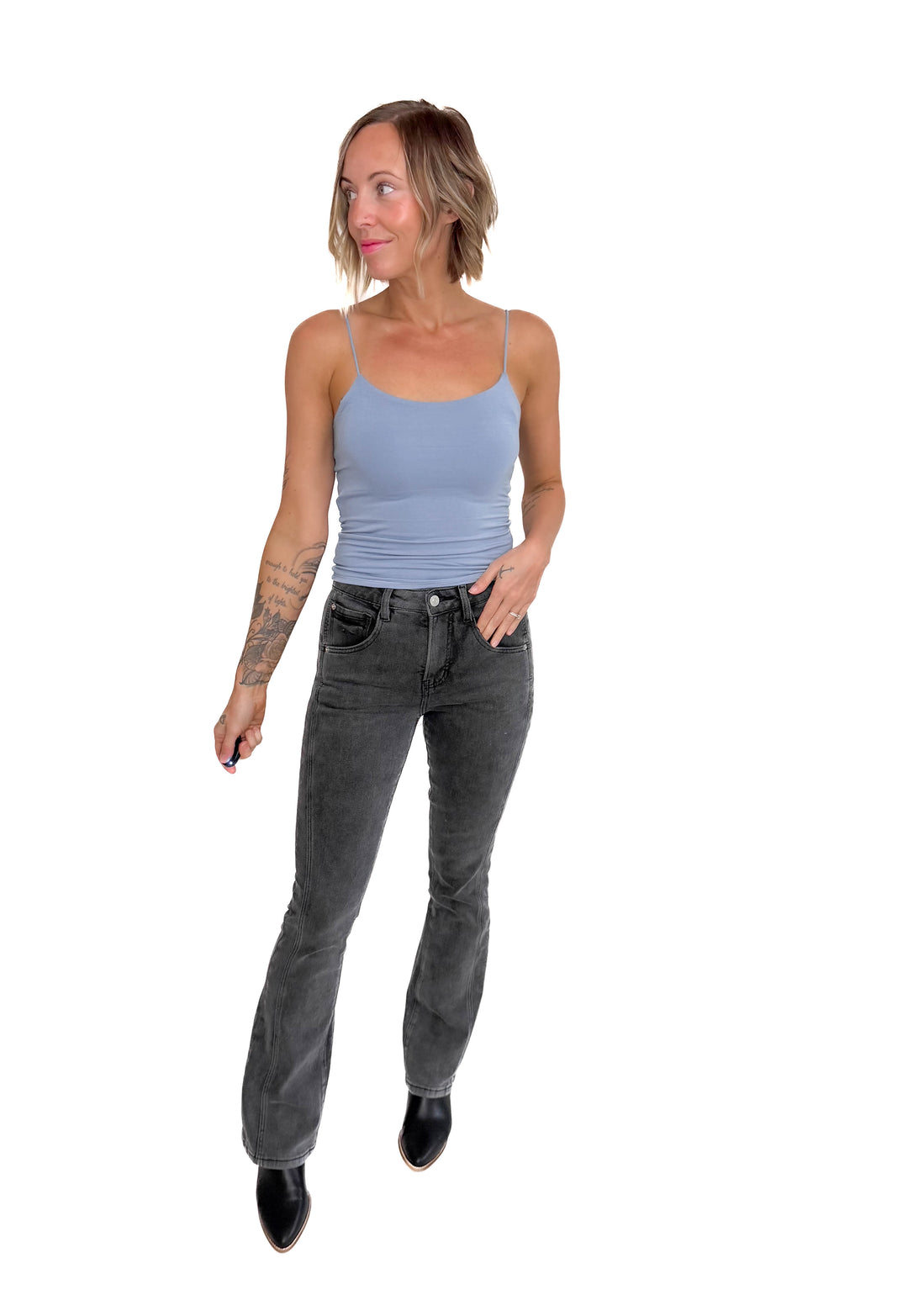 Sheri Basic Solid Cami- DENIM BLUE