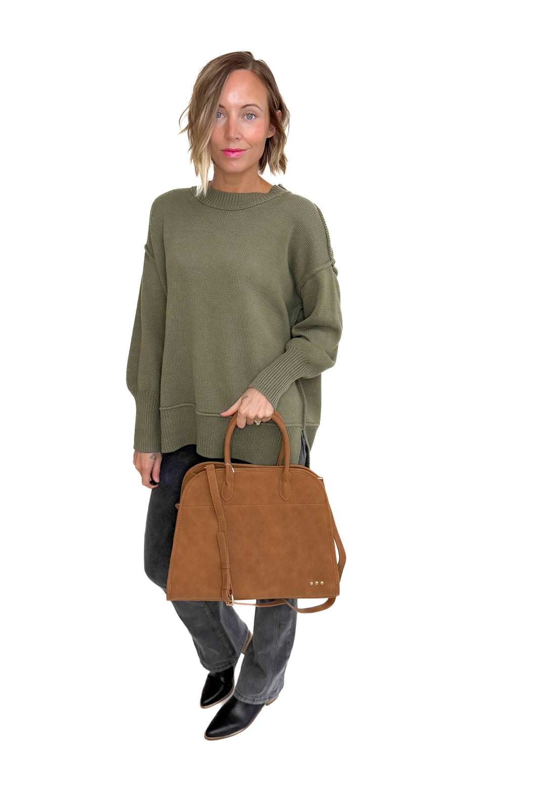 Nirvana Nubuck Tote- CAMEL