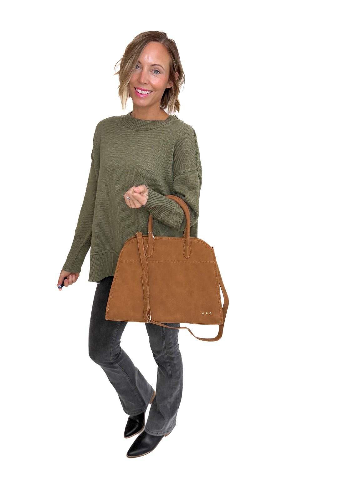 Nirvana Nubuck Tote- CAMEL