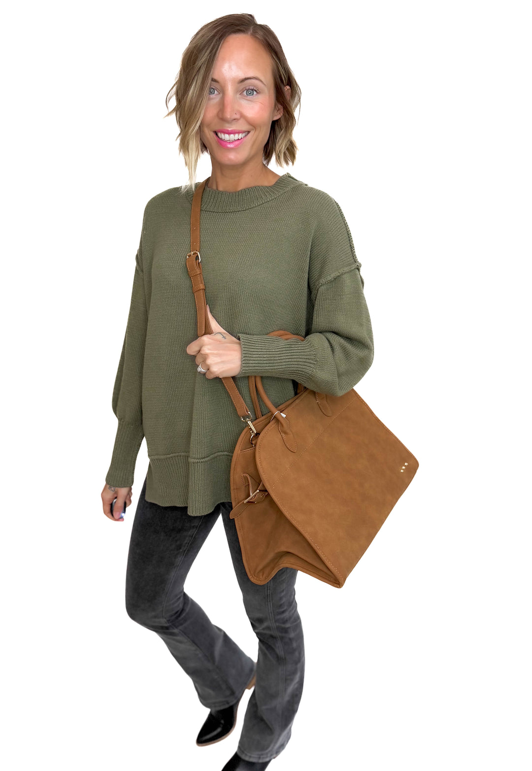 Nirvana Nubuck Tote- CAMEL