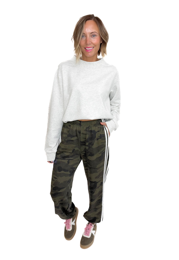Viper Side Lines Camo Track Pants- CAMO/WHITE