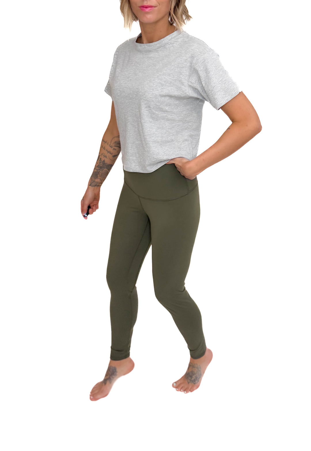 Mode Align High Rise Leggings- ARMY GREEN