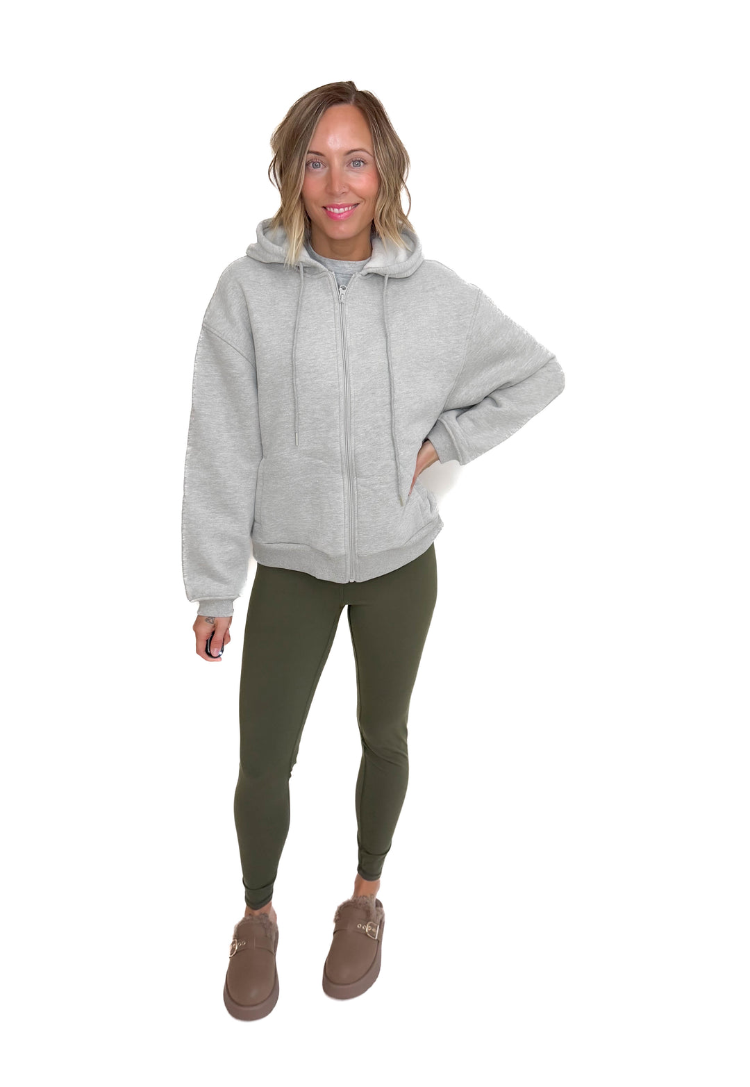 Baillie Premium Cloud Fleece Zip Hoodie- GREY