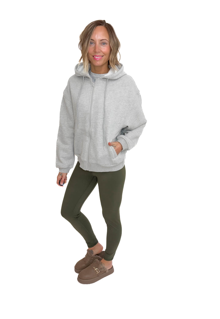 Baillie Premium Cloud Fleece Zip Hoodie- GREY