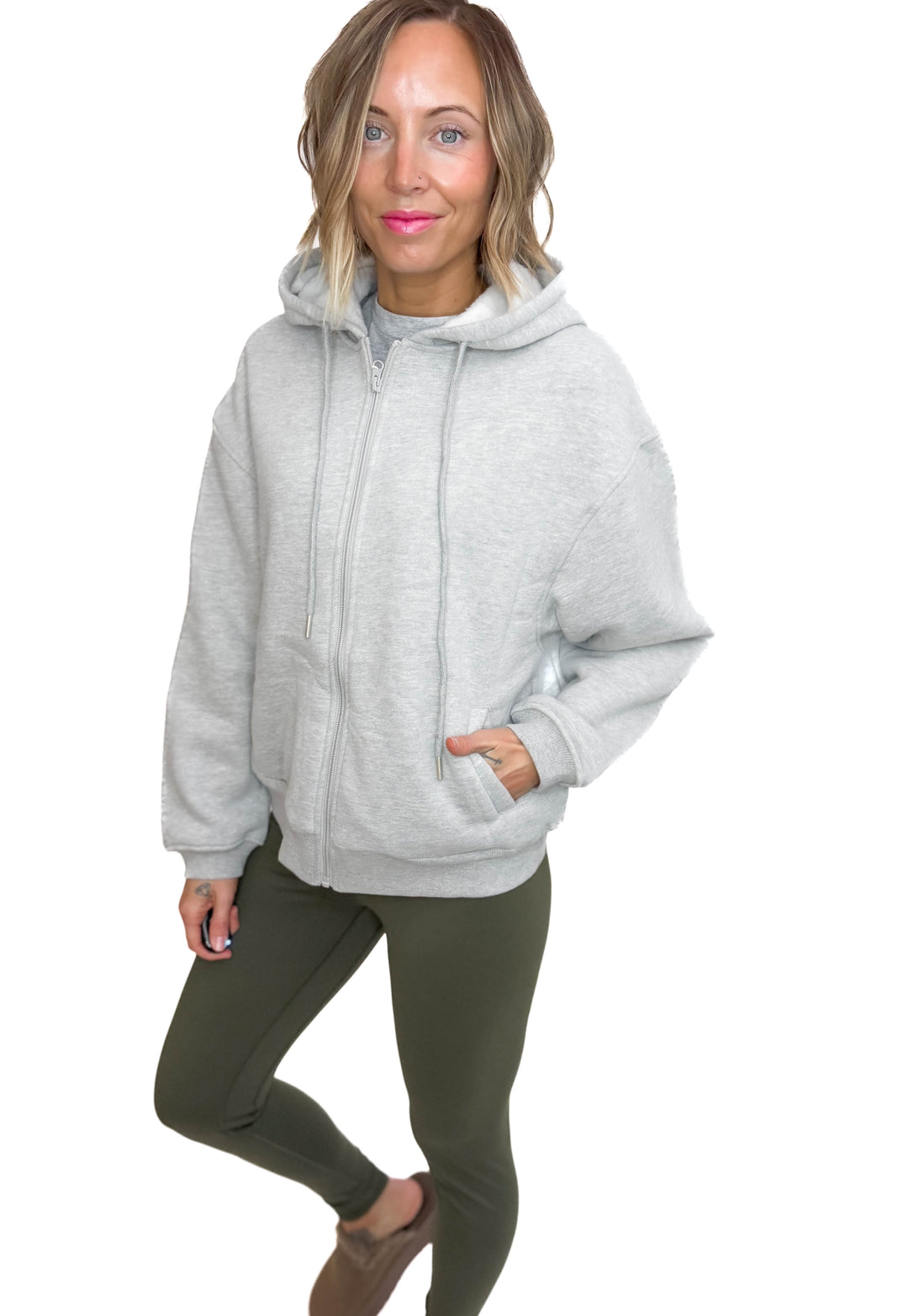 Baillie Premium Cloud Fleece Zip Hoodie- GREY