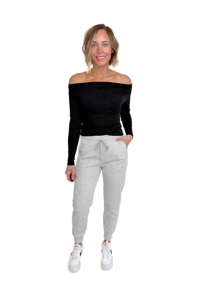 Christie Soft Scuba Joggers- HEATHER GREY