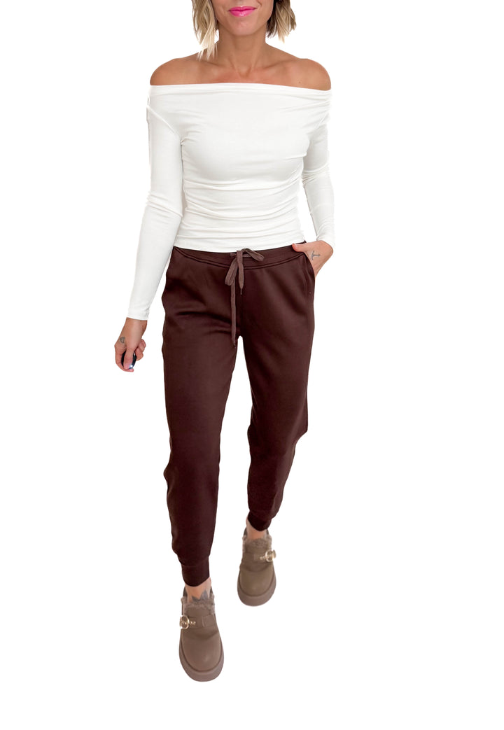 Christie Soft Scuba Joggers- COFFEE