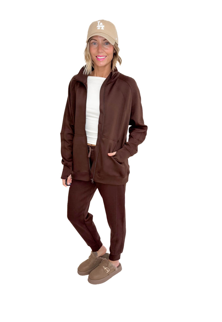 Christie Soft Scuba Joggers- COFFEE