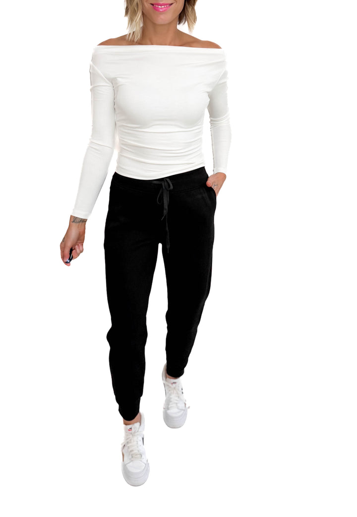 Christie Soft Scuba Joggers- BLACK