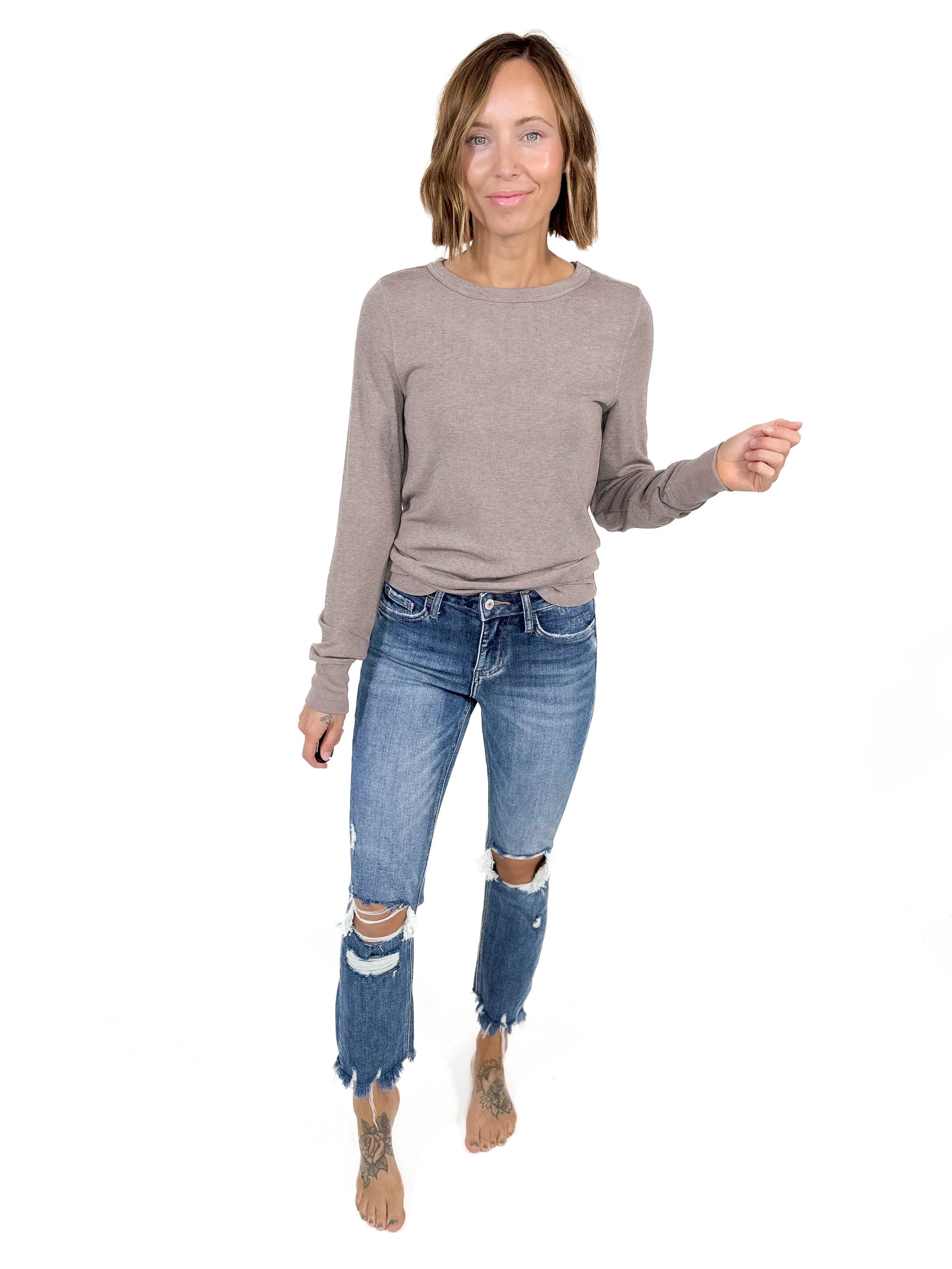 THREAD & SUPPLY Stacy Long Sleeve- DRIFTWOOD