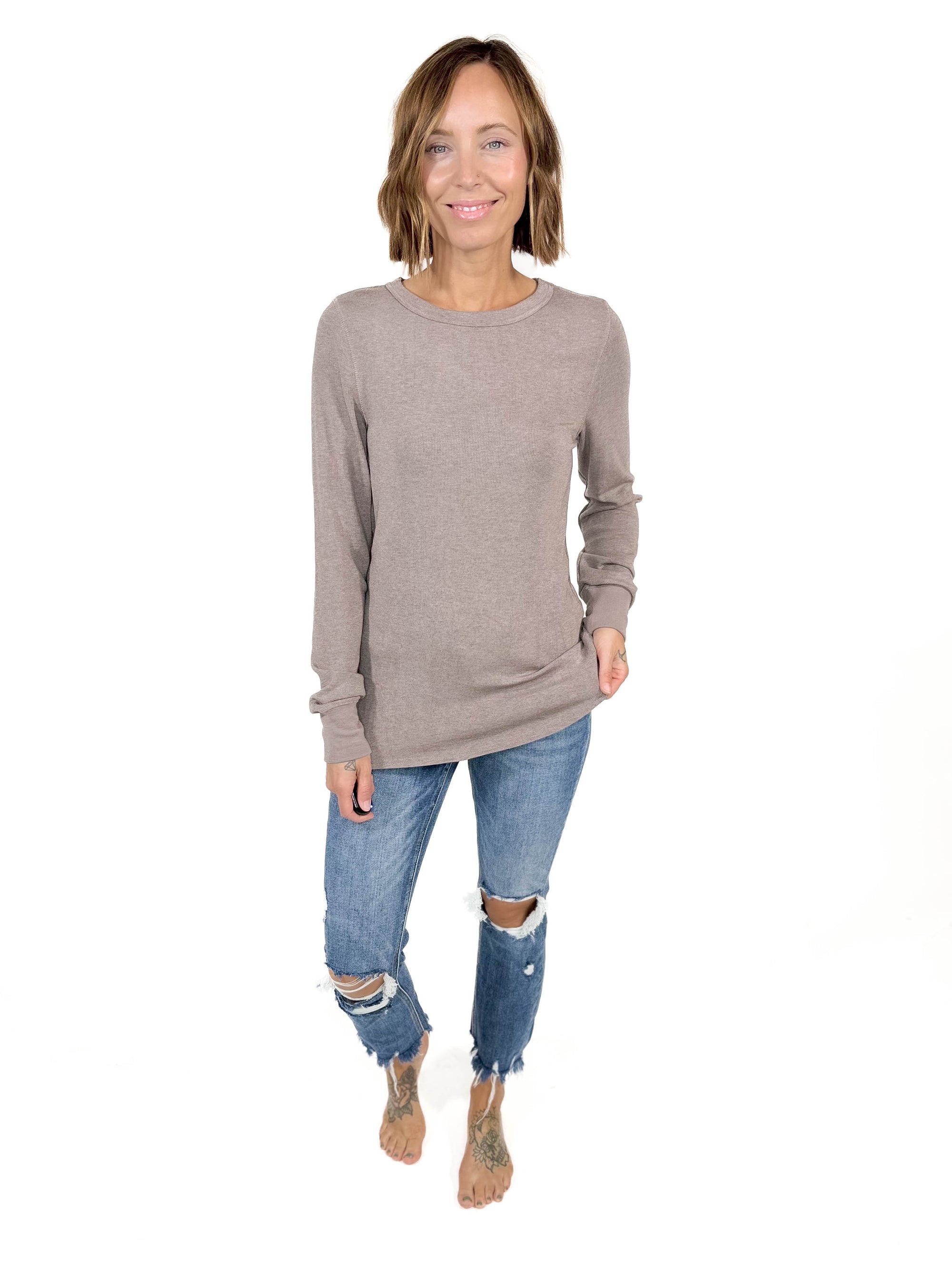 THREAD & SUPPLY Stacy Long Sleeve- DRIFTWOOD