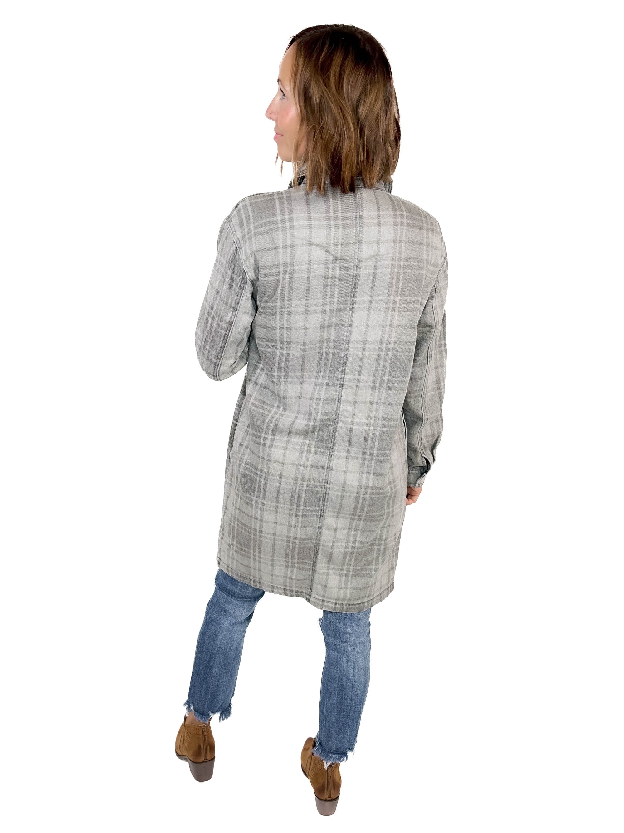 THREAD & SUPPLY Kieran Shirt Dress- BLACK PLAID-FINAL SALE