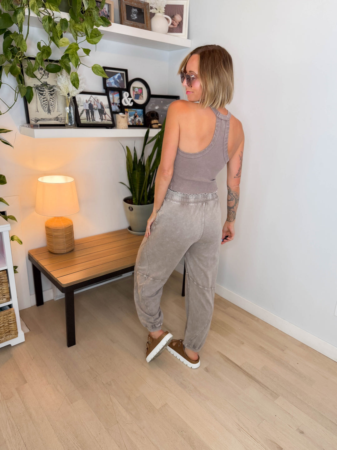 Delaney Washed Jogger Set- COFFEE/MOCHA