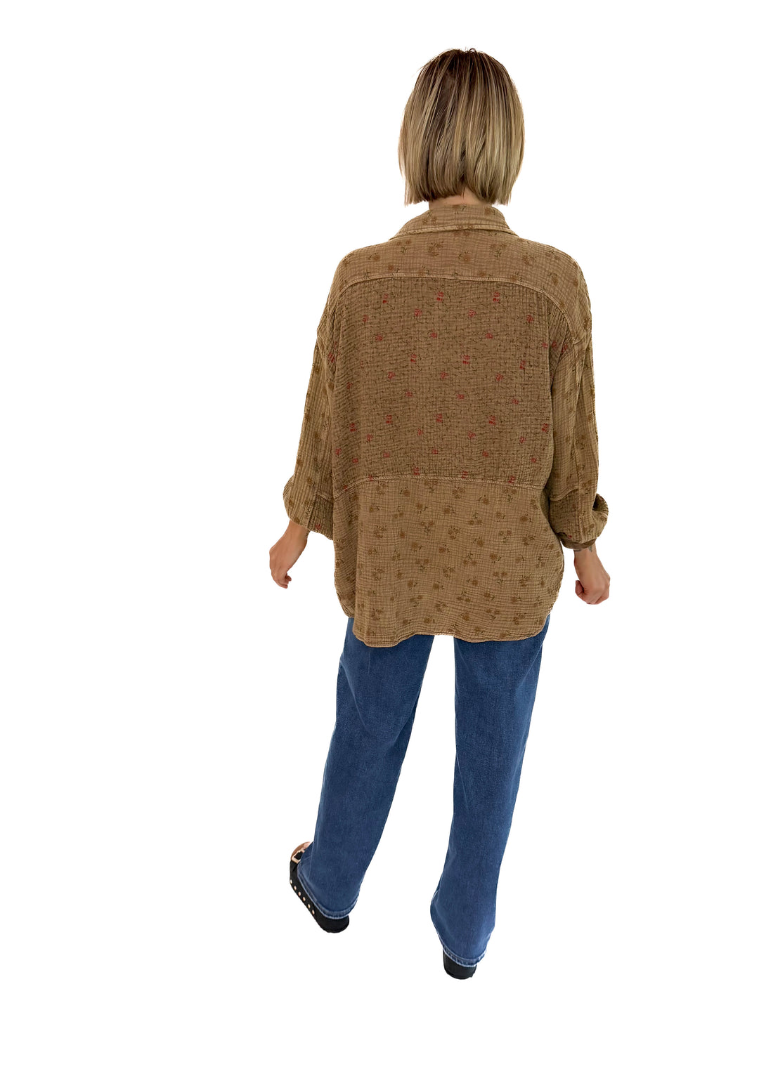 Danielle Cotton Button Down- MOCHA