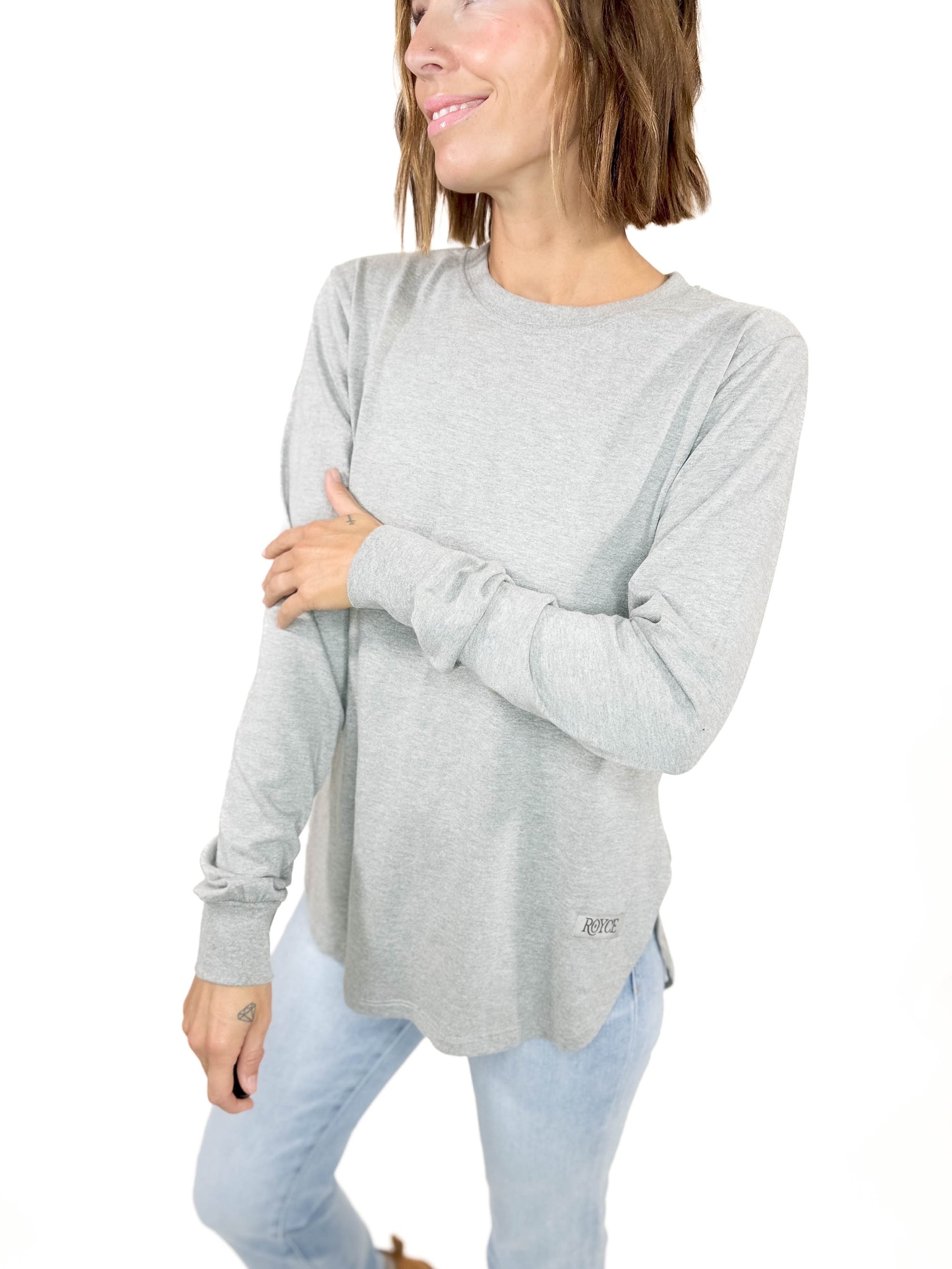 Norman Crewneck Long Sleeve- OATMEAL GREY