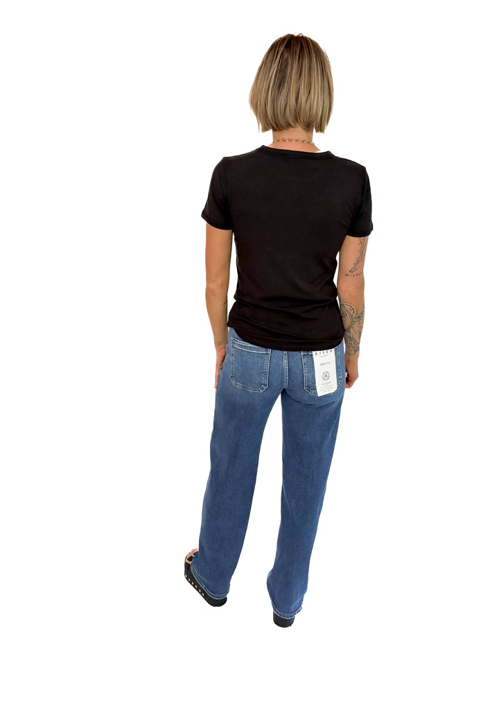 Odette Ribbed Short Sleeve- BLACK