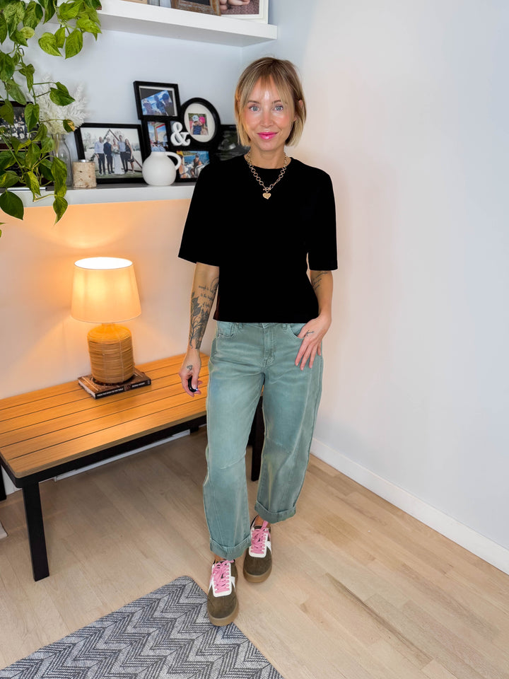 VERO MODA Silvie Knit Short Sleeve- BLACK