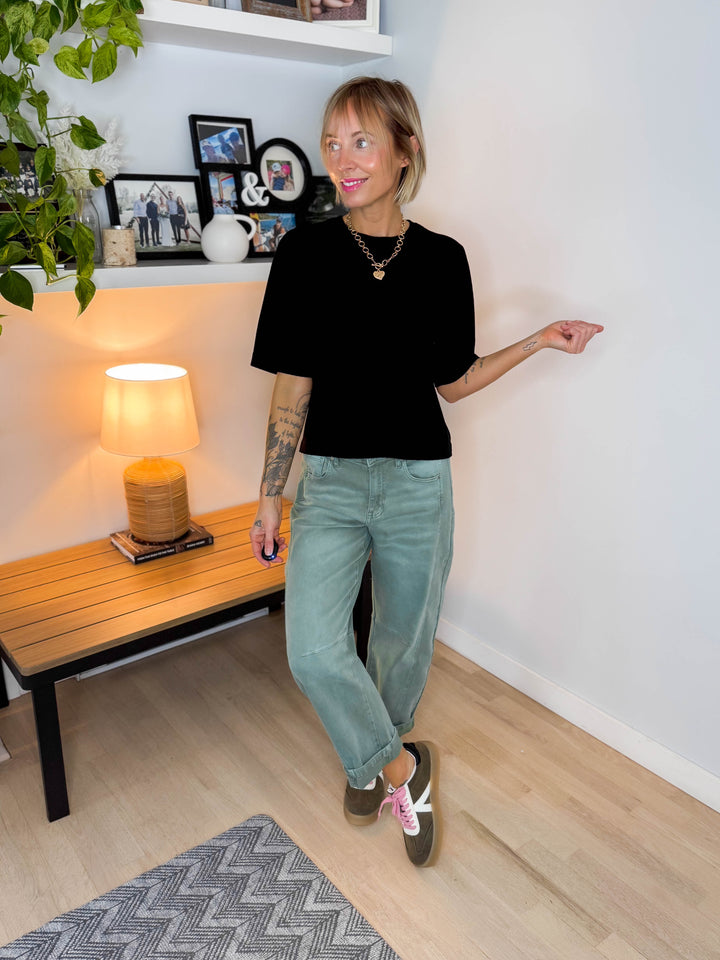 VERO MODA Silvie Knit Short Sleeve- BLACK