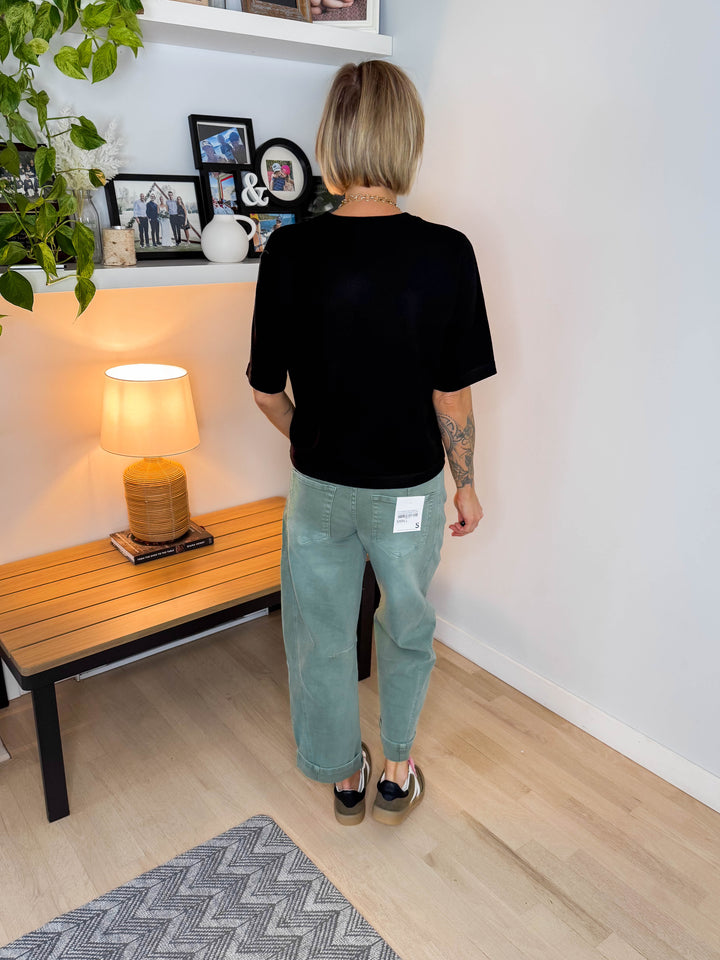 VERO MODA Silvie Knit Short Sleeve- BLACK