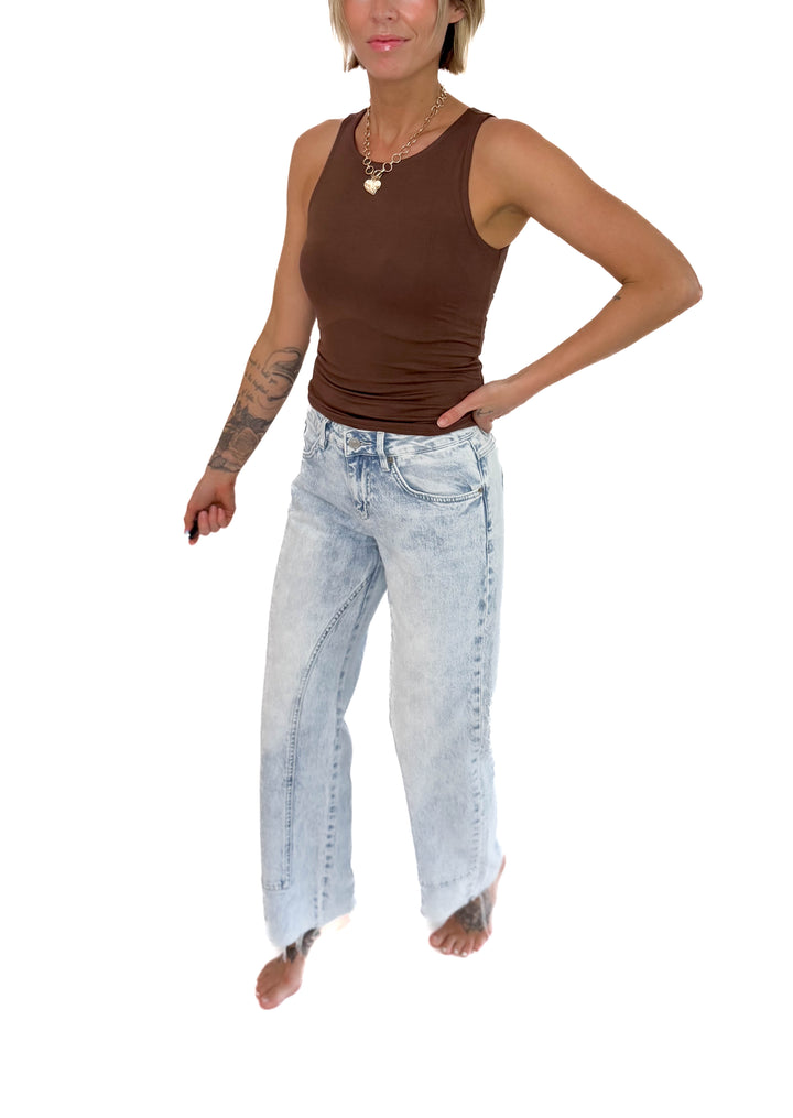 Mica Chester Mid Rise Ankle Straight Leg Jeans- ACID LIGHT