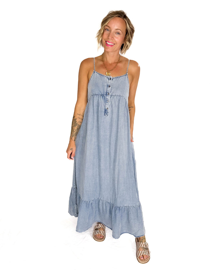Neve Tencel Chambray Scoop Maxi- DENIM-FINAL SALE