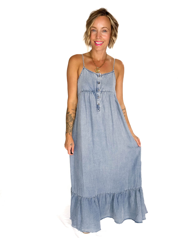 Neve Tencel Chambray Scoop Maxi- DENIM-FINAL SALE