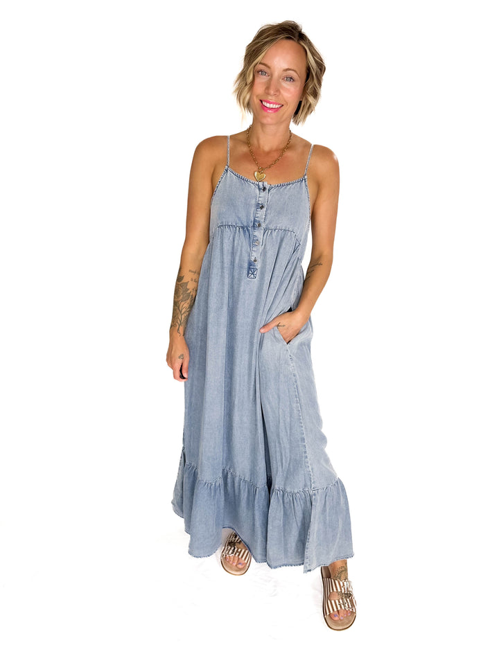Neve Tencel Chambray Scoop Maxi- DENIM-FINAL SALE