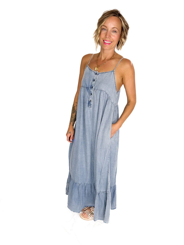 Neve Tencel Chambray Scoop Maxi- DENIM-FINAL SALE