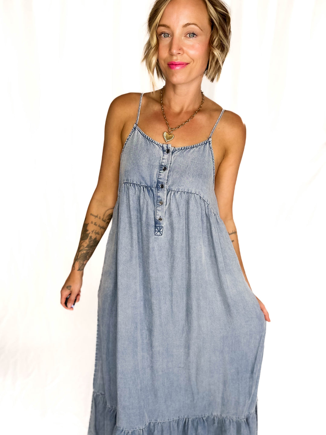 Neve Tencel Chambray Scoop Maxi- DENIM-FINAL SALE