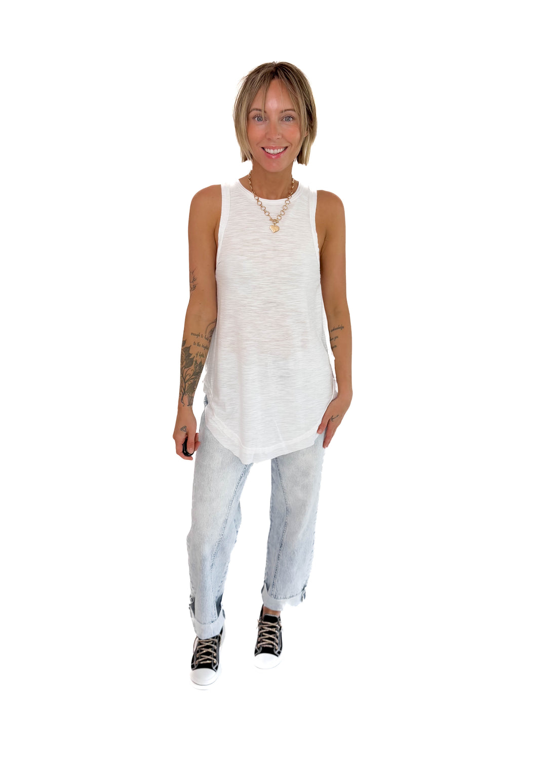 Bree Flowy Tank- WHITE