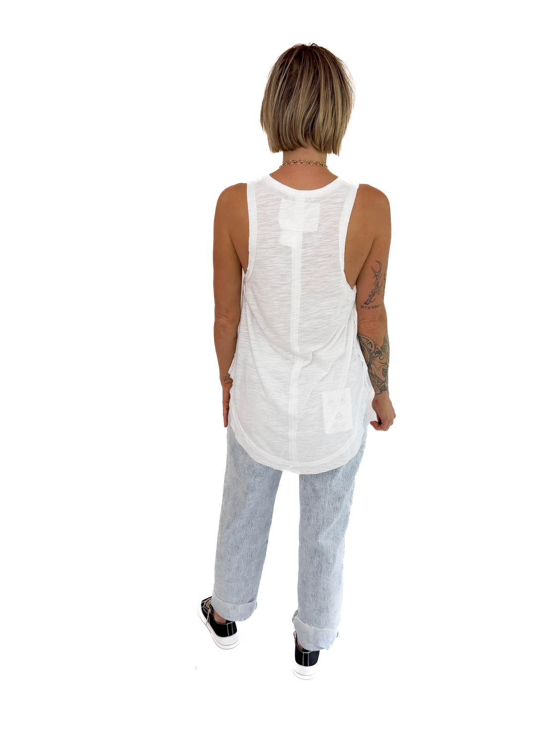 Bree Flowy Tank- WHITE