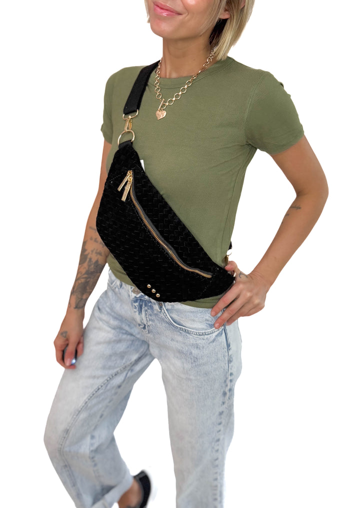 Susie Suede Bum Bag- BLACK