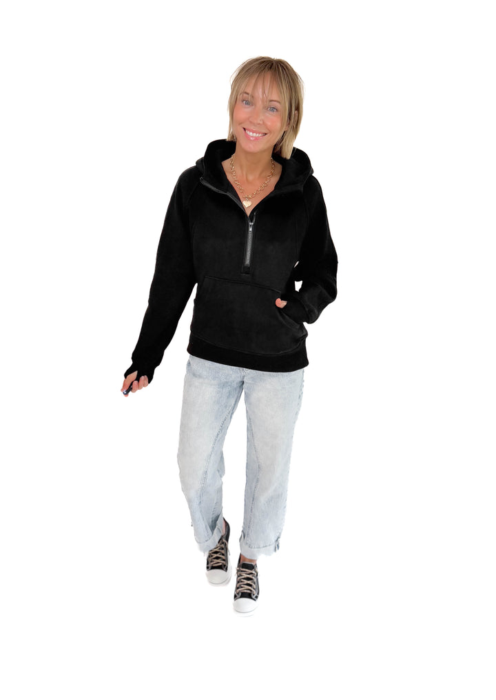 Hunter Hooded Pullover- BLACK